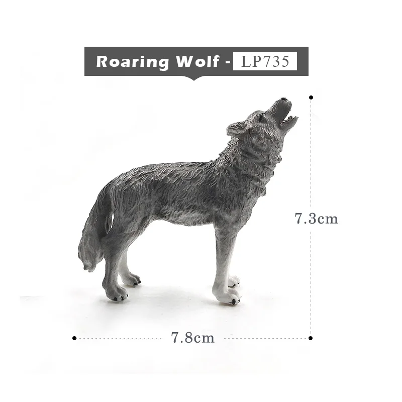 Roaring Wolf Искусственный леопард, волк, гиена, пантера, Имитация животных, модель, фигурка, пластиковое украшение, развивающая игрушка, фигурка, подарок для детей - Цвет: Roaring Wolf