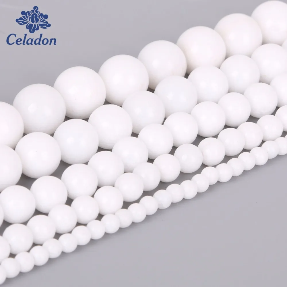 Бусины из натурального камня для женщин 4/6/8/10/12 мм 15 дюймов|white beads|stone beadsbead wholesale |