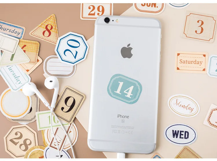 45 pcs/pack Retro Chronology Bullet Journal Decorative Stickers Scrapbooking Stick Label Diary Stationery Album Stickers