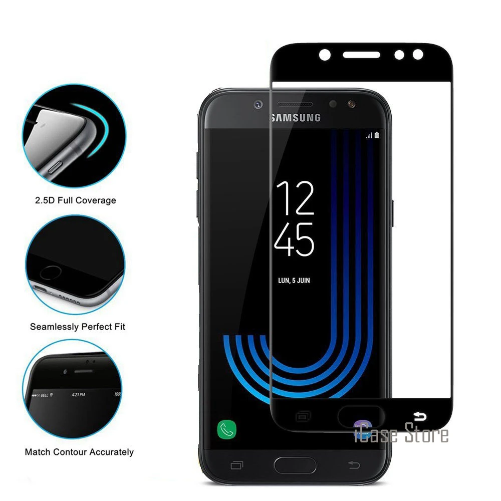 С уровнем твердости 9 H полное покрытие Экран закаленное Стекло для Samsung Galaxy J5 2017