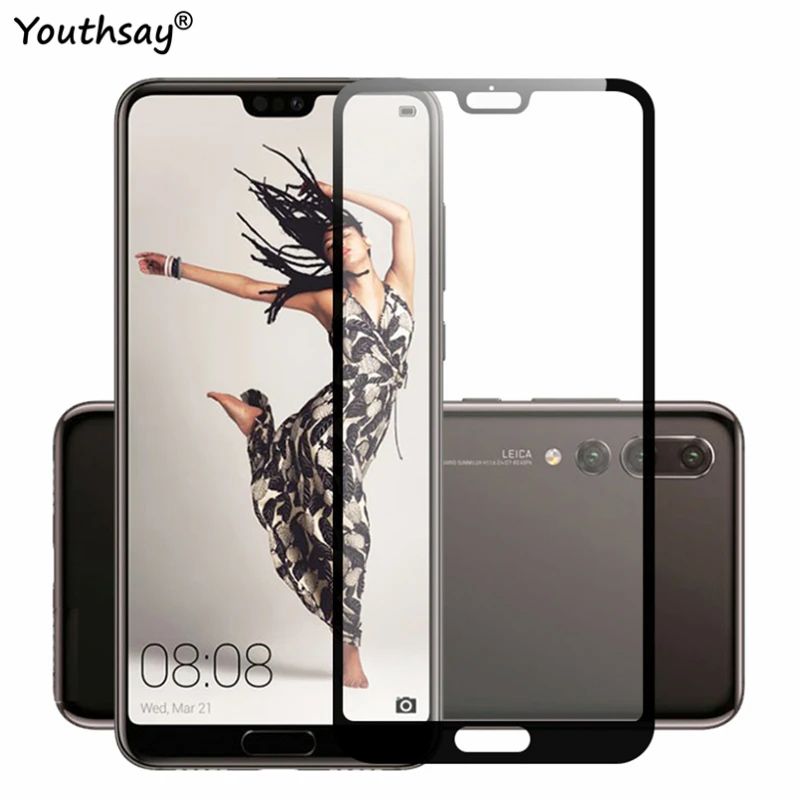 2 шт. Защитное стекло для экрана Huawei P20 закаленное защитная пленка с полным