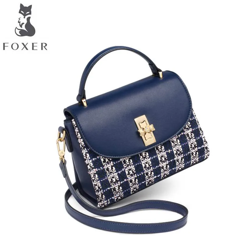 FOXER luxury fashion texture bag handbag handbags leather 2019 new wild shoulder Messenger | Багаж и сумки