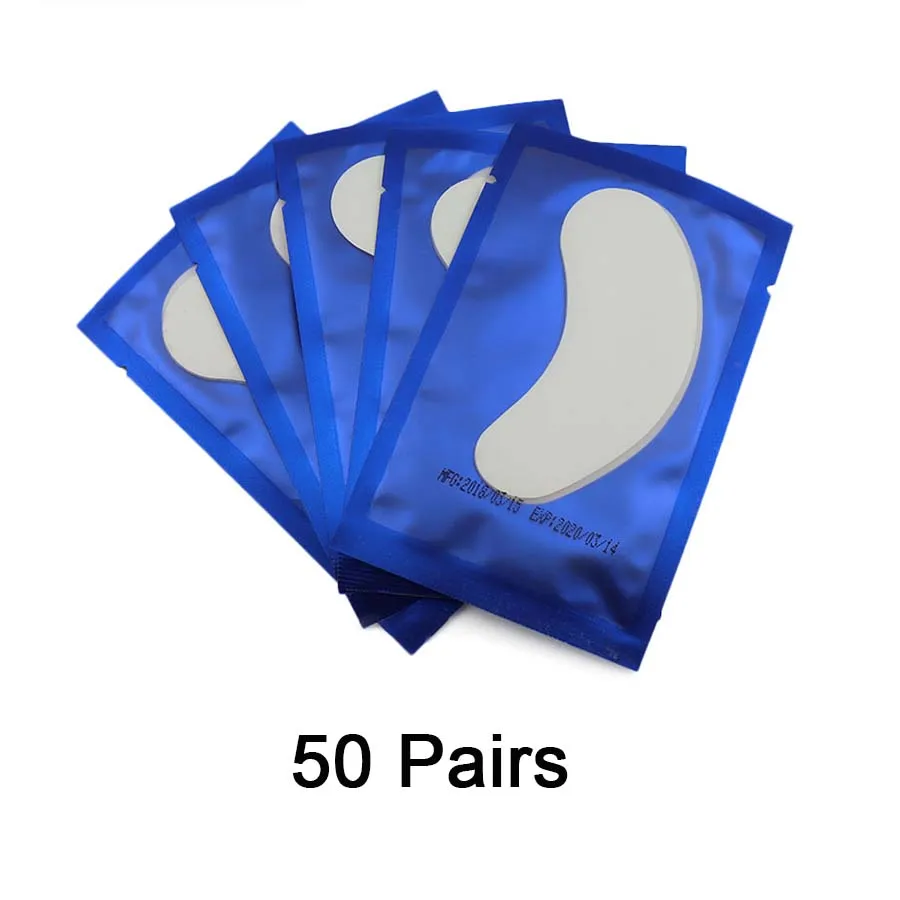50Pair Blue 10/50 пар/партия подушечки для ресниц гелевые бумажные силиконовые подушечки для наращивания ресниц с коллагеном без ворса инструменты для наращивания ресниц патчи - Длина: 50Pair Blue