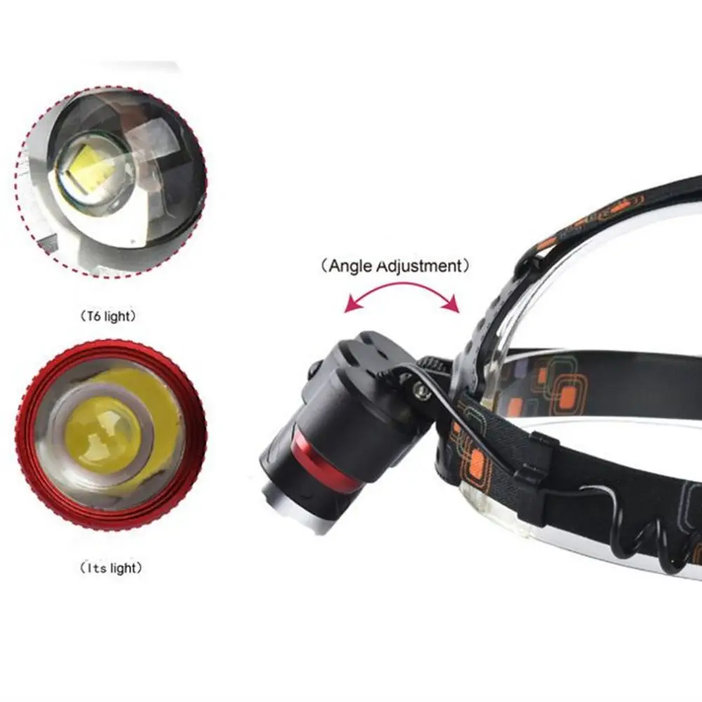 AloneFire HP93 T6 Zoomable headlamp zoom camping light led Rechargeable Headlamp CREE XM-L + 2*LTS 6000 Lumens Flashlight | Лампы и