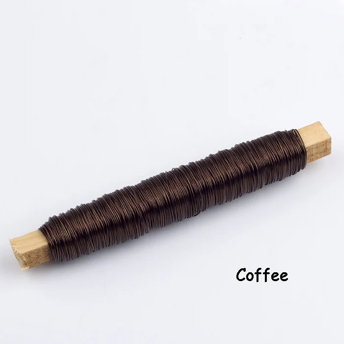 Coffee 0,5 мм, 24 калибра, красный, синий, серебристый, золотой цвет, без ржавчины, железная проволока для ювелирных изделий, мягкий анодированный, 50 метров, Проволочная катушка, компоненты - Цвет: Coffee