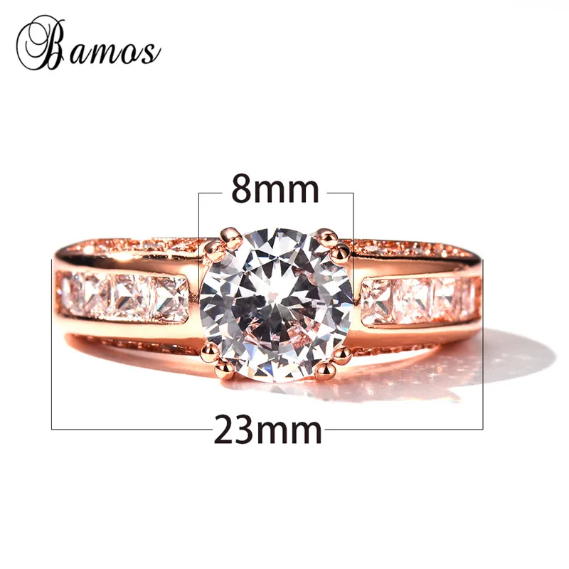 Женское Винтажное кольцо с кристаллами обручальное цвета розового золота в