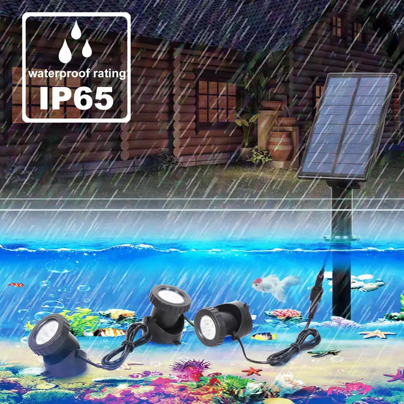 5 Вт Солнечный прожектор Подводный СВЕТОДИОДНЫЙ аквариумный светильник