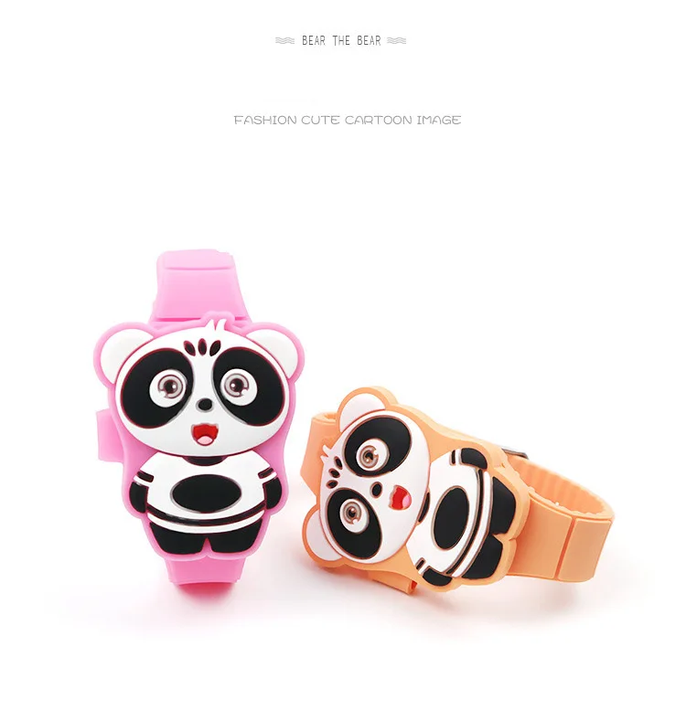 Reloj Infantil откидная крышка 3D Медведь Мультфильм цифровые часы для детей электронные детские часы резиновые для мальчиков и девочек часы для детской