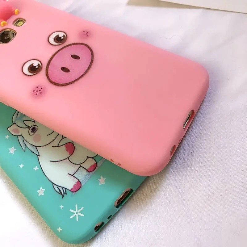 A30 A50 M10 M20 3D чехол для Etui samsung Galaxy A6 A7 A8 A9 2018 Kawaii Медведь Единорог A3 A5 2017