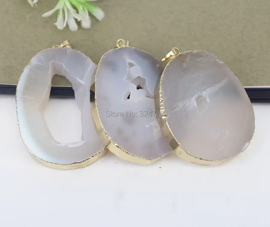 5 шт. Натуральный Druzy Geode камень подвеска бисер натурального цвета для