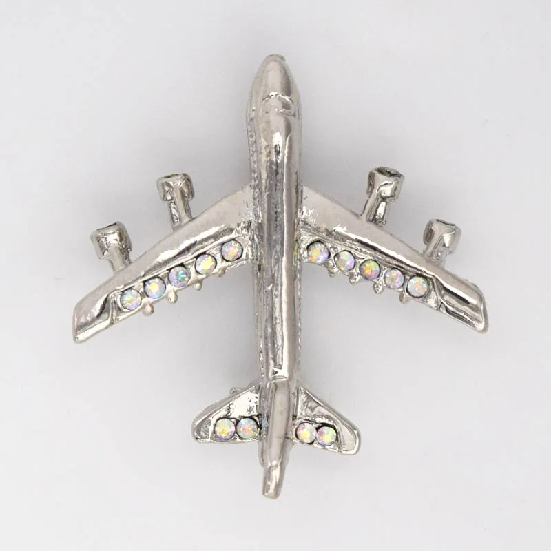 

12pcs/lot Wholesale Clear AB Rhinestone aeroplane Pin brooches C102523 F