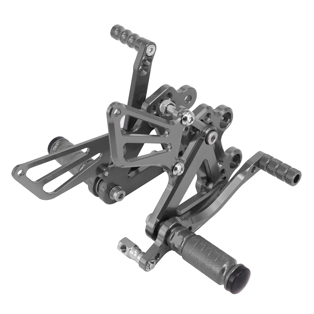 titanium Мотоцикл с ЧПУ алюминиевые регулируемые Подножки подножки педали Подставки для KAWASAKI Ninja ZX6R 99-02 ZX9R 99-03 ZZR600 05-08 - Цвет: titanium