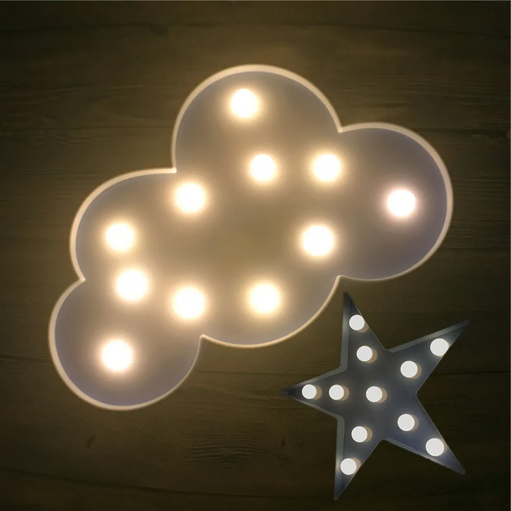 

Novelty LED Star Cloud Night Light Kid Bedroom Sleeping Warm White Table Lamp Christmas Party Wedding Home Decor Children Gifts