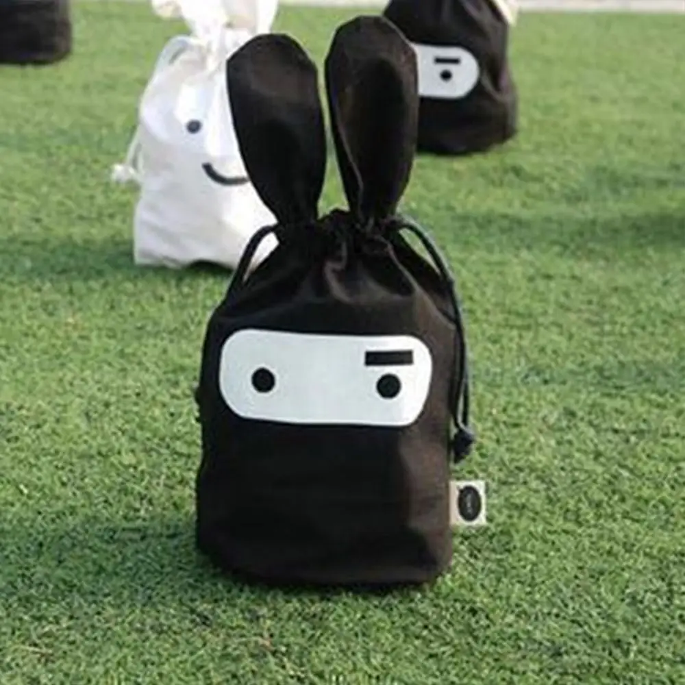 1 шт. чёрный/белый нетканый милый кролик косметическая сумка для хранения кистей