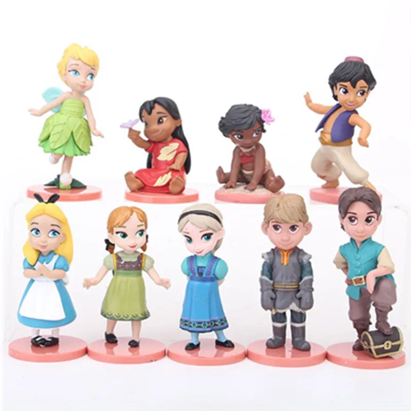 Disney 2018 Новейшие 9 шт./лот 5 8 см игрушки принцессы Белоснежка Ариэль Рапунцель