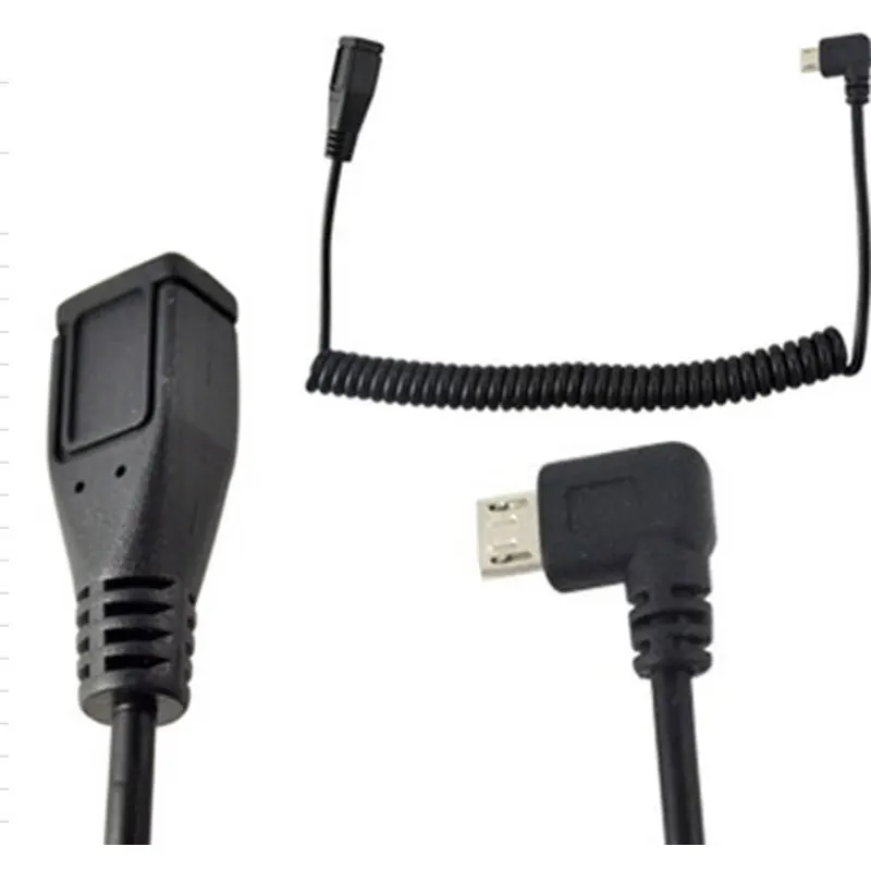 5 футов Спиральный Micro USB B Pin P левый угол Штекерный к женскому удлинительному