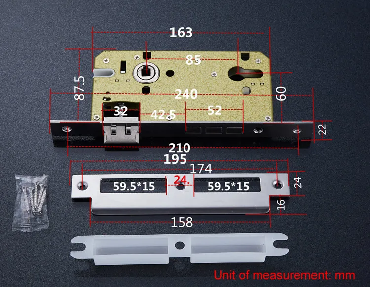 8560 8560 немой замок из нержавеющей стали, хаки, Сплит, деревянная дверь, металлическая дверь, Межкомнатная дверь, корпус замка, рустостойкий - Color: 8560