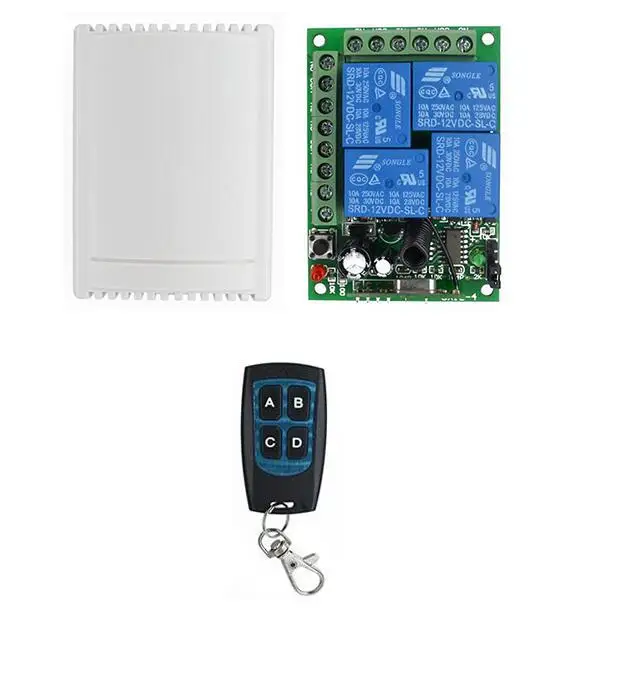 Беспроводной Выключатель с дистанционным управлением 200 м 12 В 10 А 4 канала |