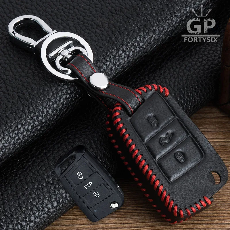Автомобильный кожаный чехол для ключей Volkswagen Golf 7 MK7 Tiguan Touran 2017 Skoda Octavia A7 RS Seat Leon Ibiza