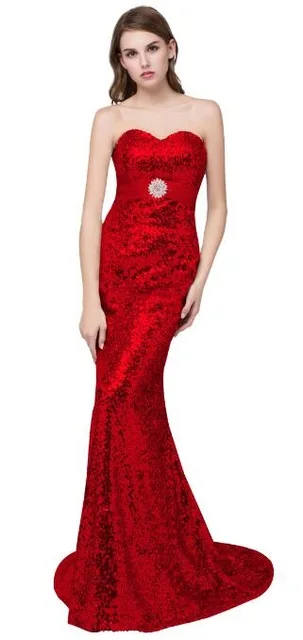 Красный ANGELSBRIDEP блестящее вечернее платье русалки Vestidos De Festa Сексуальное Милое вечернее платье со шлейфом знаменитостей вечерние платья - Цвет: Красный