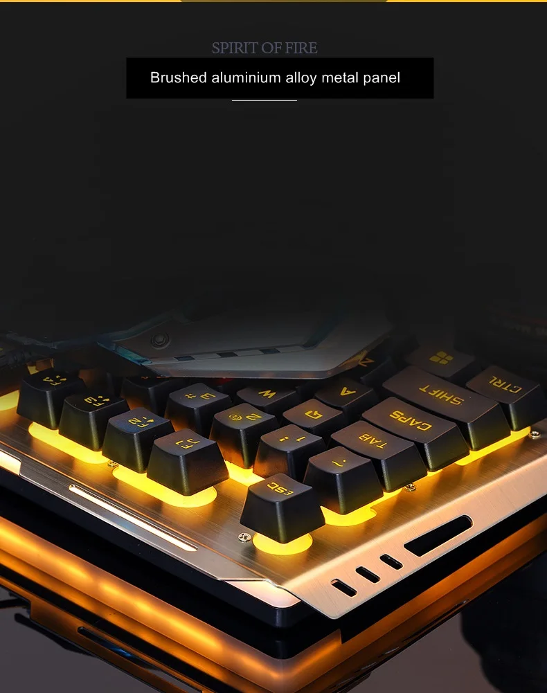 Wrangler V1 подвесной Keycap USB проводной Эргономичный Набор игровой клавиатуры и мыши с подсветкой, механический на ощупь, панель из алюминиевого сплава