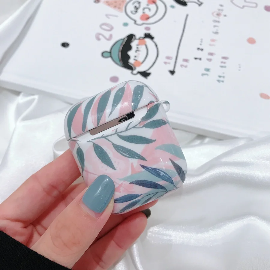 Leaf Case for AirPods 2 Air Pods Luxury Coque Earpods Airpod 1 Apple Earbud Charging Box Summer | Мобильные телефоны и
