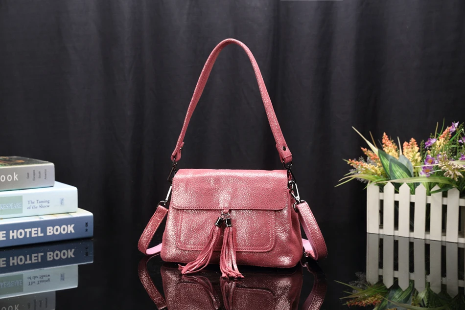Arliwwi Брендовые женские натуральная кожа Новые сверкающие яркие цвета Tote Shouder сумки Большая вместительная сумка-мессенджер летняя