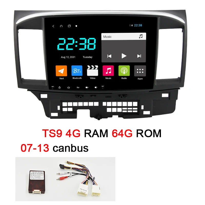 TS9 4G 64G 07-13 can AUTOTOP 2 Din Автомобильный мультимедийный радио Android 9,0 для Mitsubishi Lancer 2007- 10,1 дюймов Lancer DVD Автомобильный gps Видео плеер стерео - Цвет: TS9 4G 64G 07-13 can