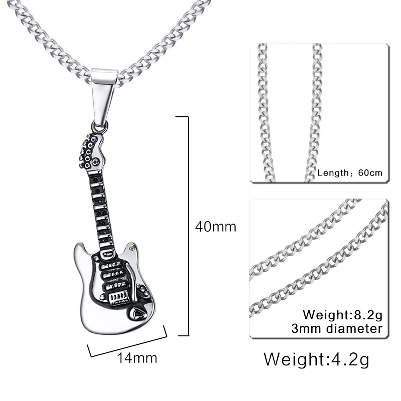 Мужское ожерелье металлическое из нержавеющей стали с подвеской в виде