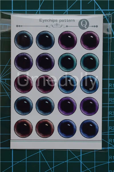 1pcs eye pattern Q Blyth кукольные глазные фишки узорные бумажные тонкие стеклянные наглазники DIY куклы аксессуары для глаз - Цвет: 1pcs eye pattern Q