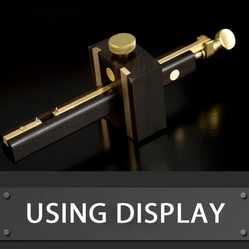 

Black Ebony Multi-function Screw Scribe tool DIY Woodworking measuring Scribe Ruler Antique and practical