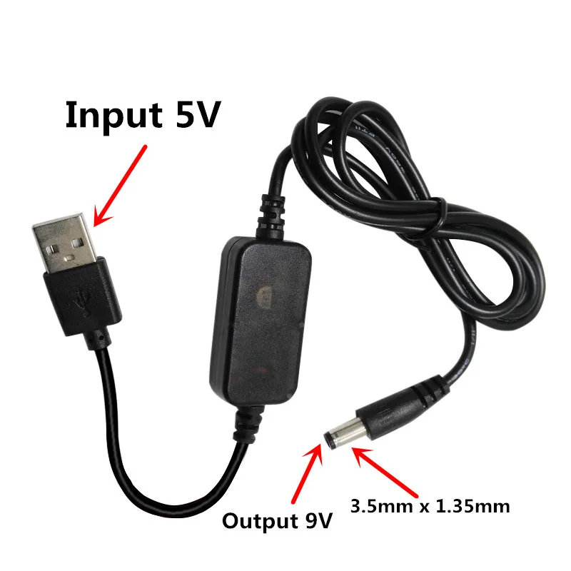 

USB 5V to DC 9V Voltage Step Up Converter Cable Power Adapter With DC Jack 3.5 x 1.35mm for Car Led Light Wireless Router Fan