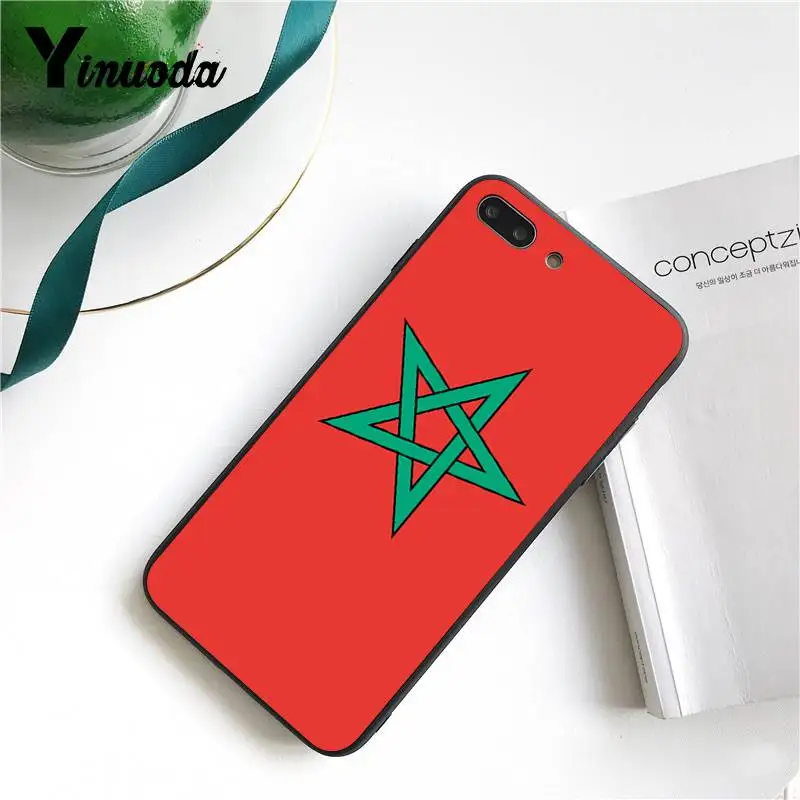 Yinuoda для iPhone 7 6 X чехол с марокканским флагом дизайнерский высококачественный
