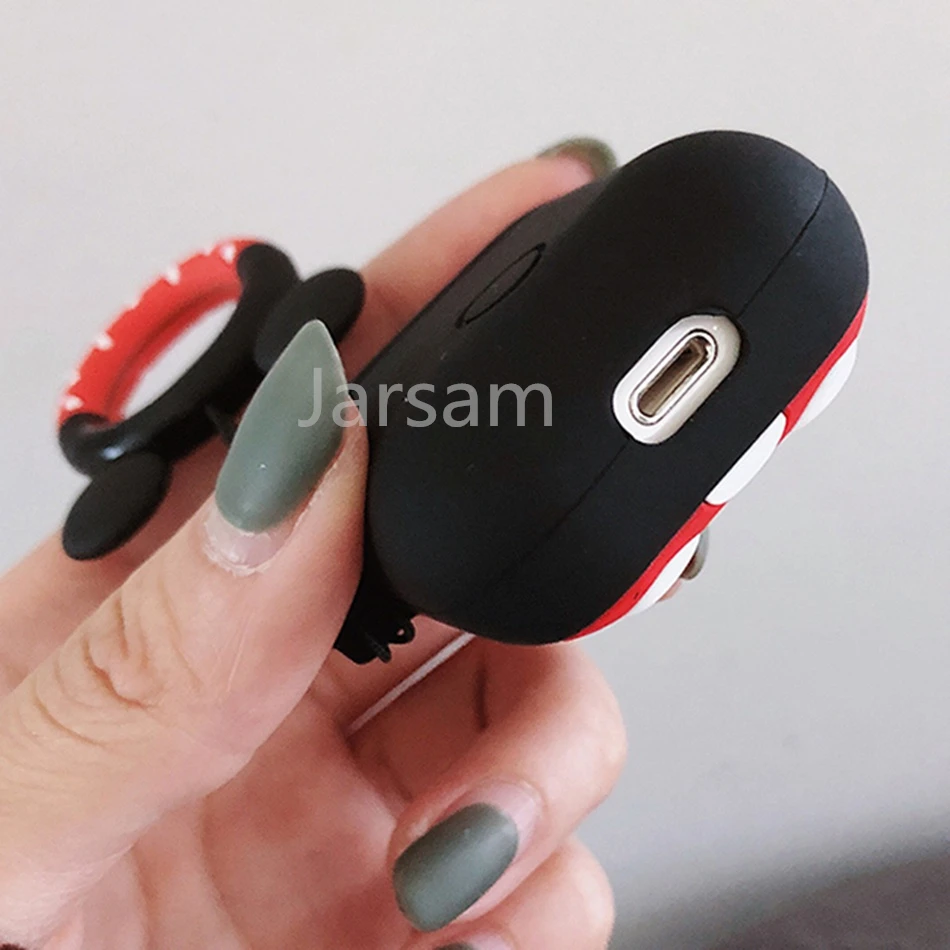 Для AirPods чехол для беспроводных наушников чехол для Apple Airpods 2 Зарядка мультяшный защитный чехол с кольцом на палец