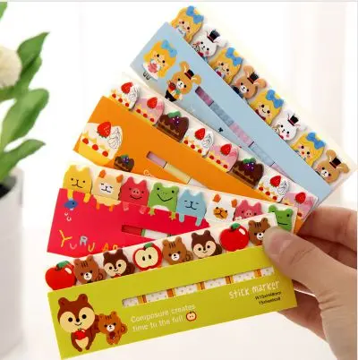 8pcs/lot 12.5x5cm small size Cute Kawaii post it Stickers Bookmark Flag Memo Sticky Notes Pads Papeleria Stationery gifts S19047 |