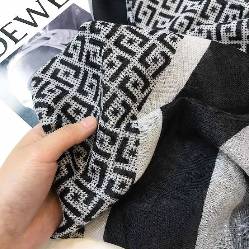 New winter hijab scarf women luxury brand head Scarves wraps pashmina cotton warm neckerchief shawls print foulard femme | Аксессуары