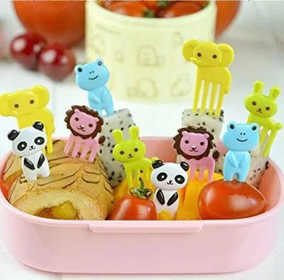 10 шт./партия животных фрукты вилка пластиковые скотный двор принт мульташной