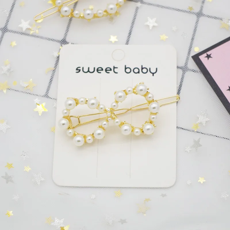 Женская элегантная заколка для волос с кристаллами и жемчугом пряжка в Корейском