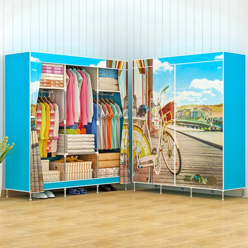 Современный простой складной портативный нетканый шкаф для одежды DIY сборка