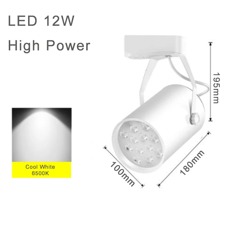 White 12W High Power Горячая алюминиевый светодиодный светильник Современный COB прожекторы супер яркость изюминка объект Модный магазин освещение эффект династии - Испускаемый цвет: White 12W High Power