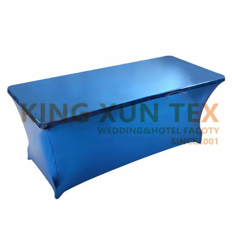 royal blue Облегающий металлический чехол для стола из спандекса, белая прямоугольная скатерть для украшения свадебного мероприятия - Цвет: royal blue