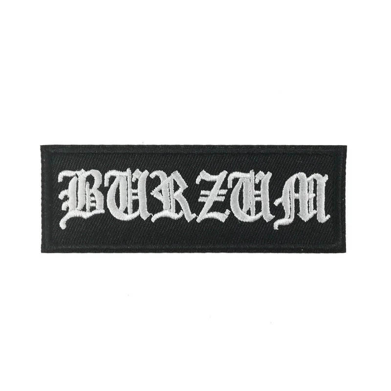 Burzum Логотип Группа патч черный металл вышитый Железный на патч футболка Передача Готический аппликация тяжелый металл, рок, панк значок