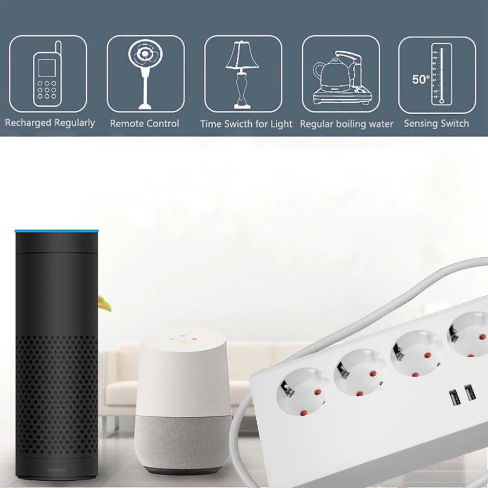 Timethinker Ewelink Wifi силовая полоса штепсельная вилка ЕС таймер розетка умный дом
