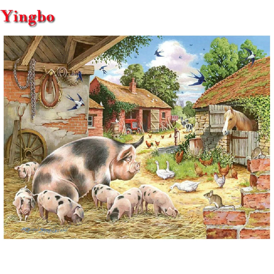 

Полный квадрат дрель 5D DIY Алмазная картина ферма животное свинья вышивка крестом Алмазная вышивка горный хрусталь мозаика живопись
