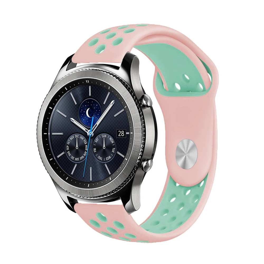 22 мм силиконовый спортивный ремешок для samsung galaxy watch 46 S3 frontier huami amazfit huawei 2 classic gt
