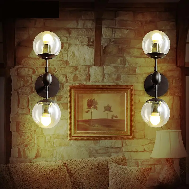 Книги по искусству Studio 2-головы зеркало стеклянный шар настенный светильник Abajur