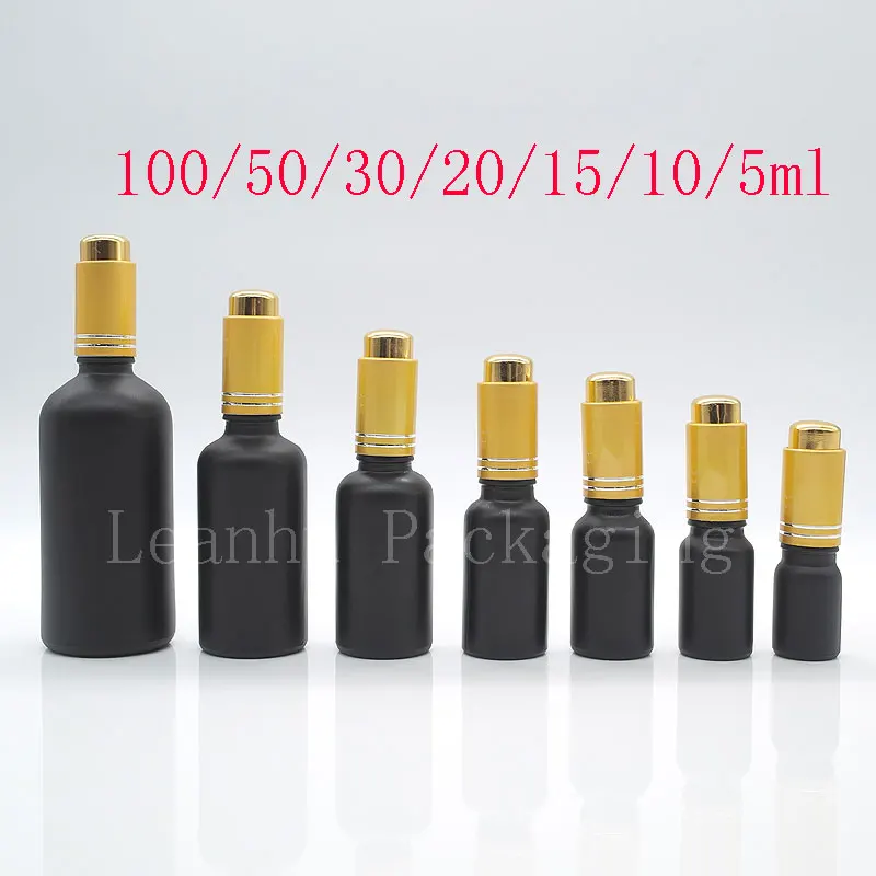 Пустой черный стеклянный контейнер для эфирных масел духов стеклянных флаконов