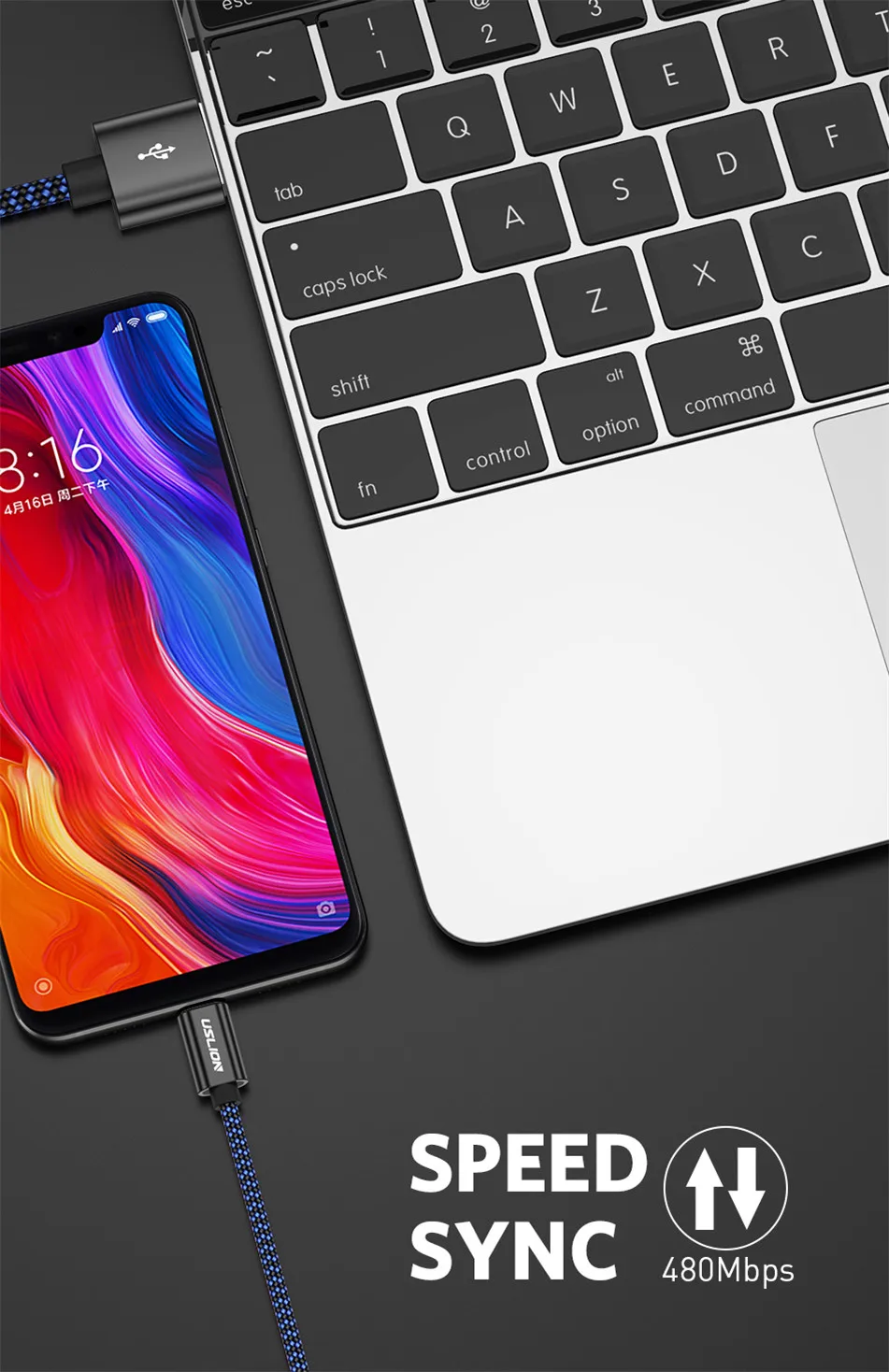 USLION кабель Micro USB для samsung S4 S5 S6 Edge Xiaomi Note 4 4X нейлоновая оплетка Micro usb кабель для зарядки и синхронизации данных зарядное устройство