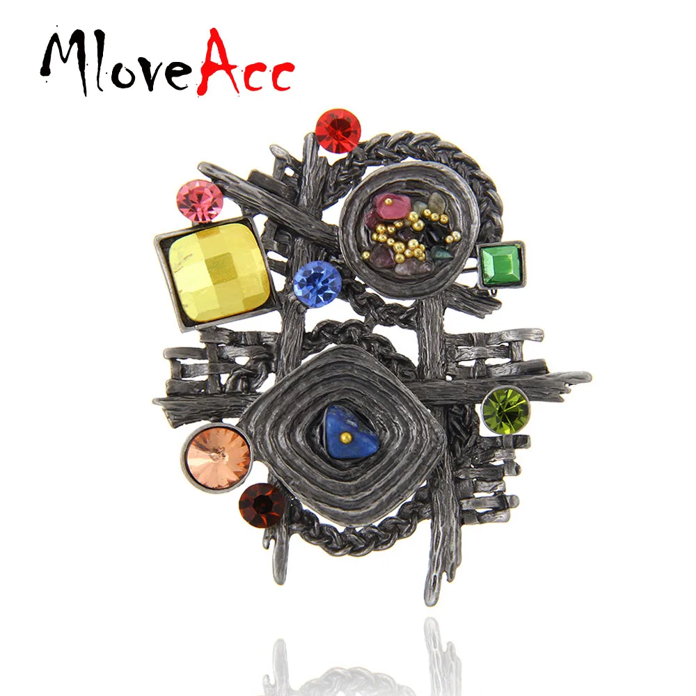 Женская Брошь из камня для шарфов MloveAcc винтажная разноцветная брошь в античный