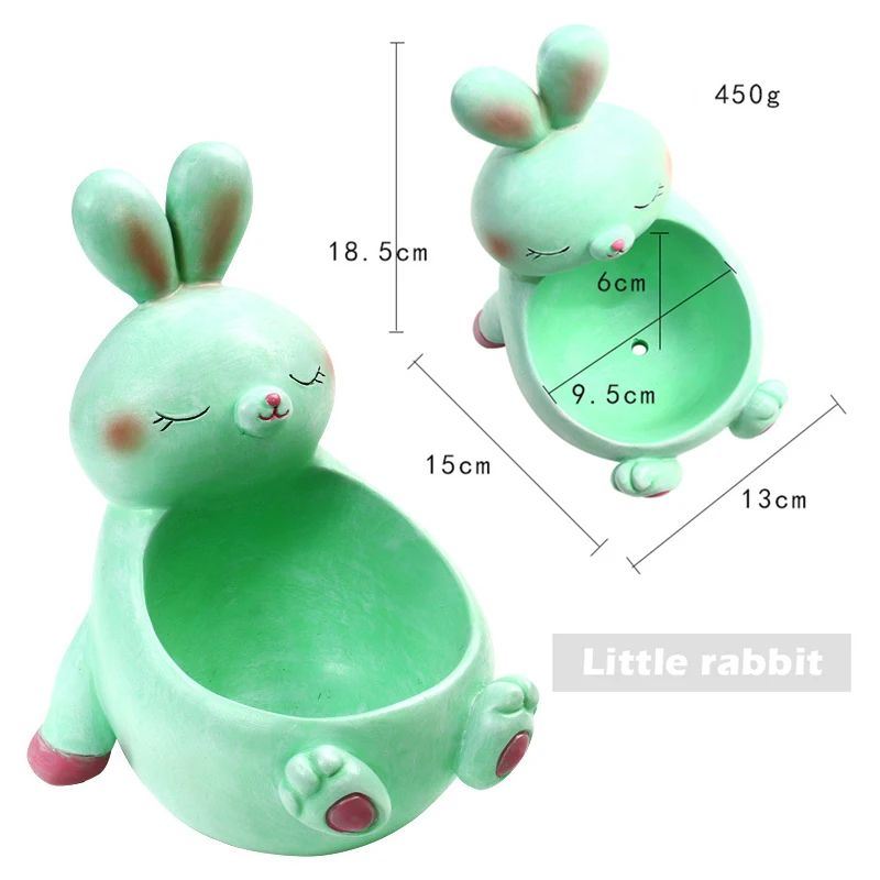 Little rabbit Мультфильм милые животные цветочный горшок сельский дом декор смолы творческие ремесла плантаторы домашний офис сад Тоторо суккулент горшок - Цвет: Little rabbit
